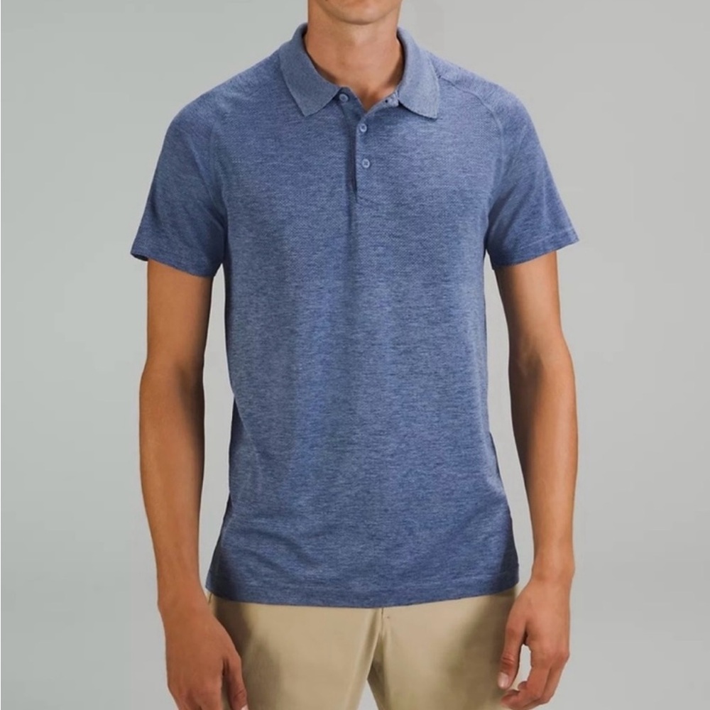 Lululemon Metal Vent Tech Polo Shirt Blue L